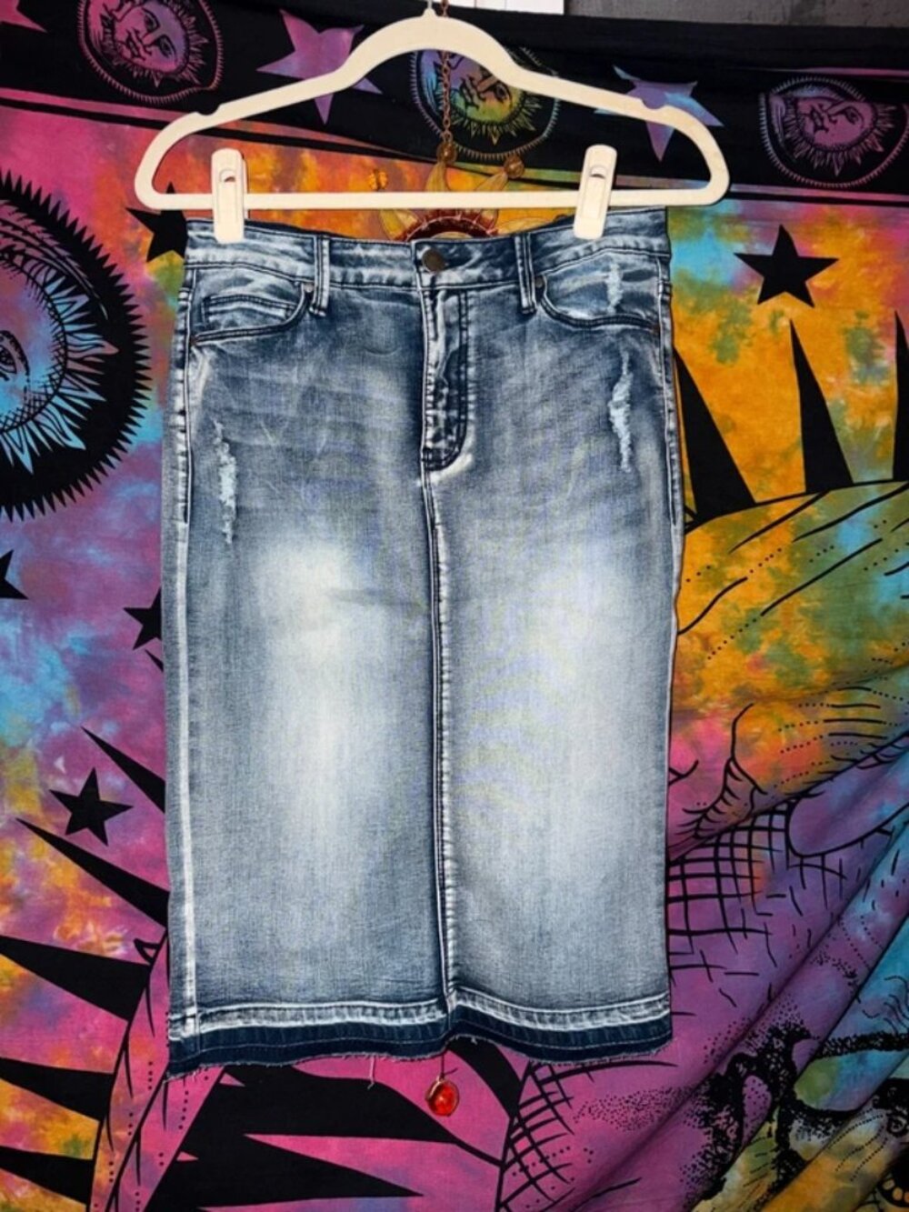 Iris Jeans Blue Denim Midi Skirt